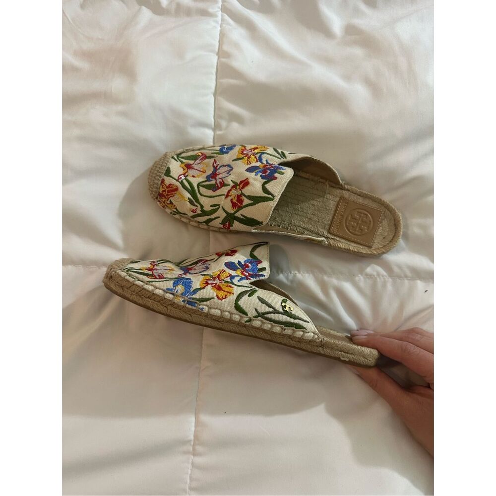 Tory Burch Women's Embroidered Floral Round Toe Mules Multicolor Size 6 - Picture 11 of 11